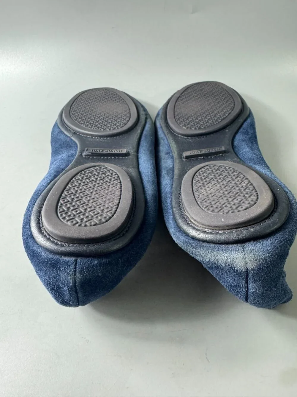 Tory Burch Navy Blue Suede Flats, Size 9 M